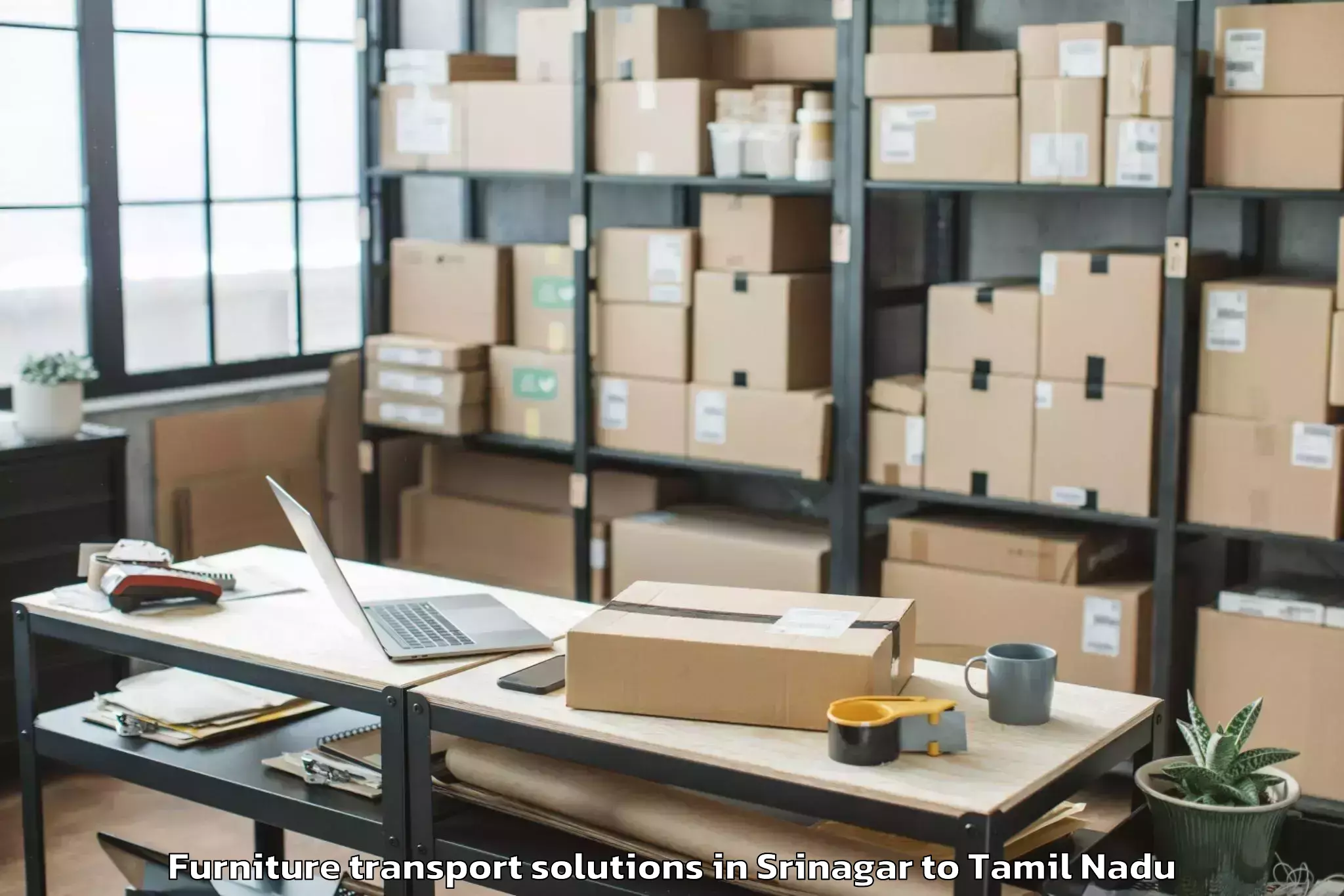 Reliable Srinagar to Pudukkottai Furniture Transport Solutions